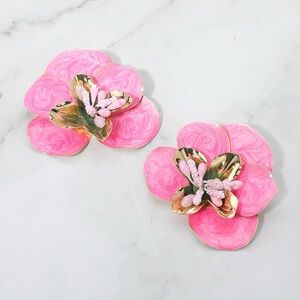 Pink and Gold Beautiful and Bold Earrings